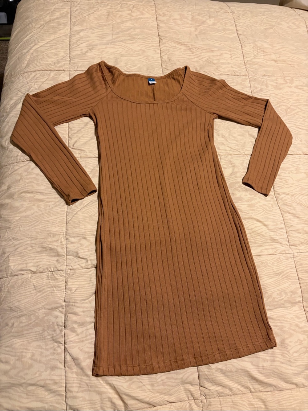 Old Navy Ribbed Long Sleeve Bodycon Dress — Brown